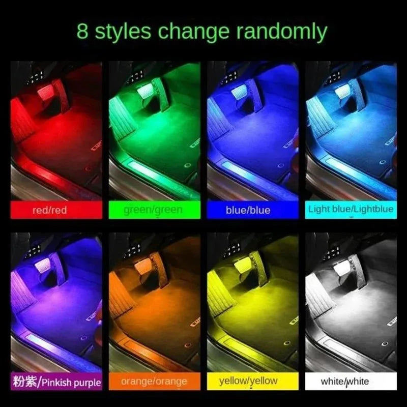 LED Car Interior Ambient Lights Auto RGB Decorative Lamp Foot Strip Lighting Kit Accessories Remote App Music Control