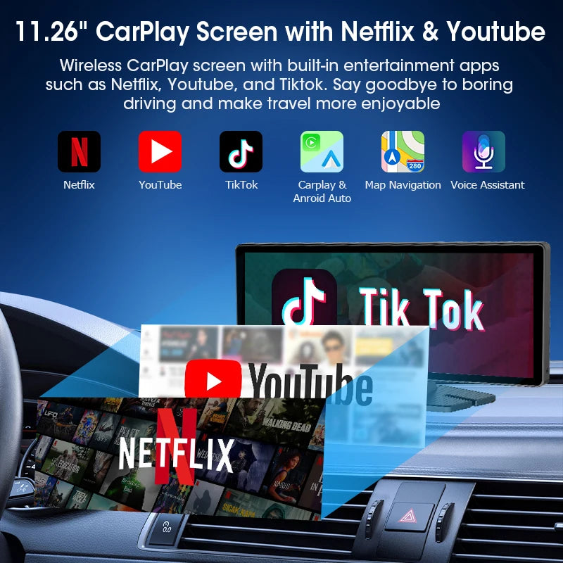 Universal 11'' Wireless Carplay Car Smart Screen Multimedia Video Player Android Auto Car Radio for Car Carplay Android Stereo