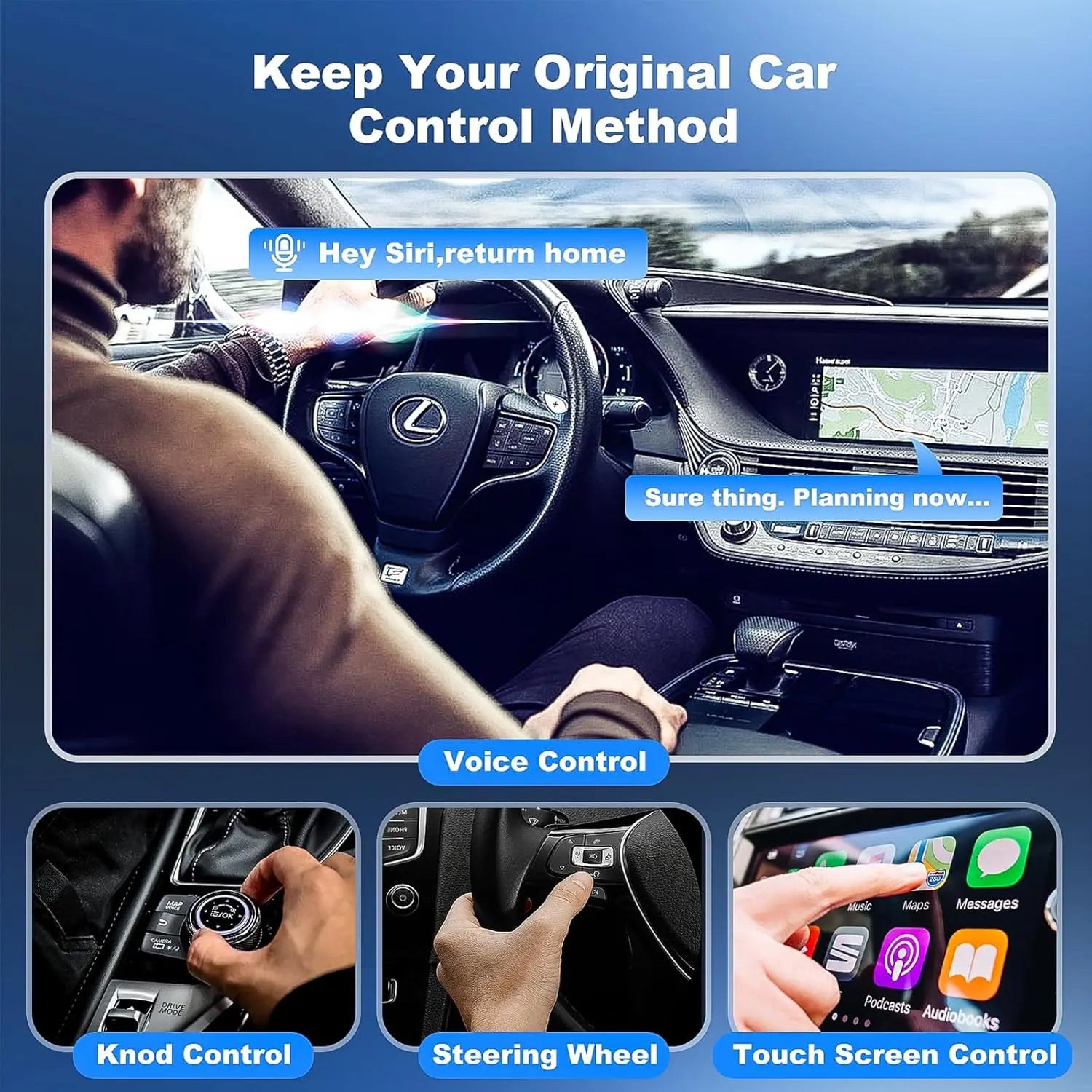 Wireless CarPlay Car Adapter 2025 Upgrade Car Play,Compatible with for iPhone iOS 10+/Android 11+,USB‑C/USB‑A,Cars from 2016